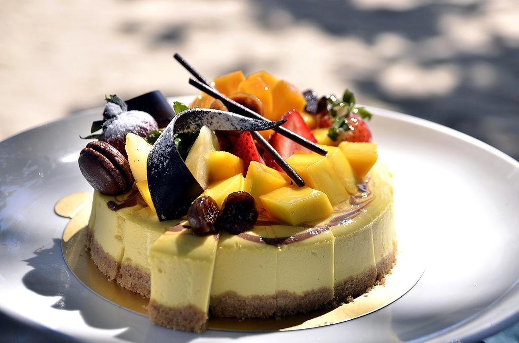 Fancy pastries with fruit and cream