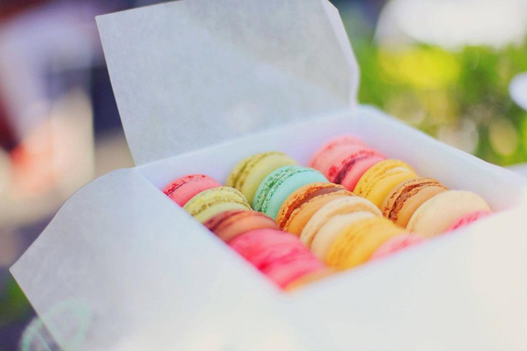 Colorful French macarons